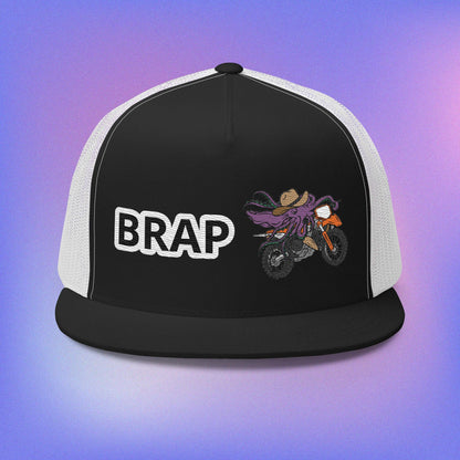 EMBROIDERED BRAP HAT (Flat Bill)