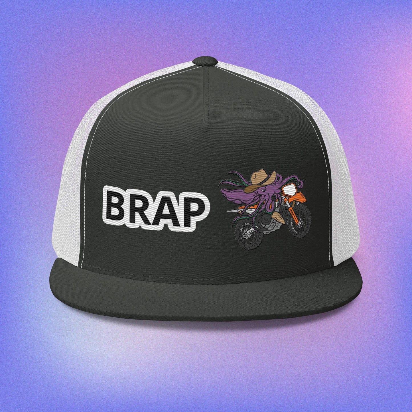 EMBROIDERED BRAP HAT (Flat Bill)