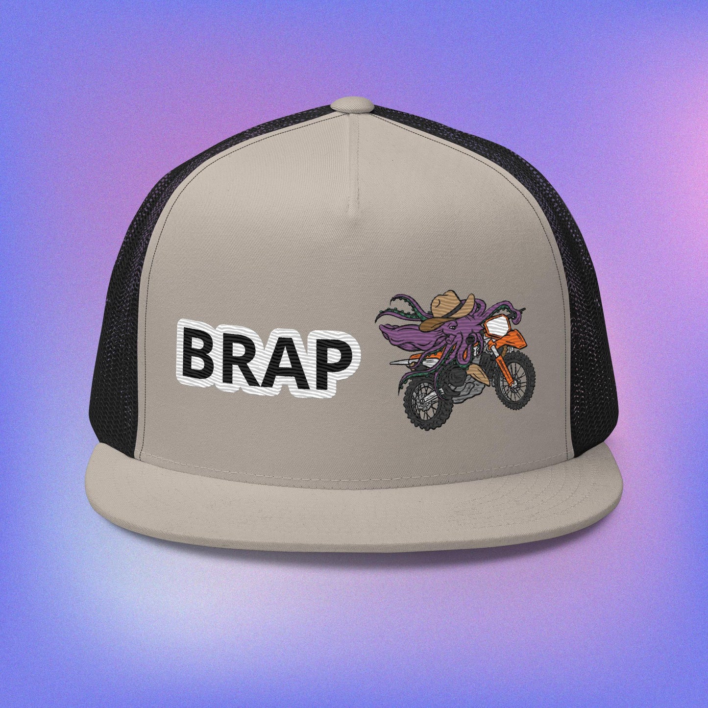 EMBROIDERED BRAP HAT (Flat Bill)